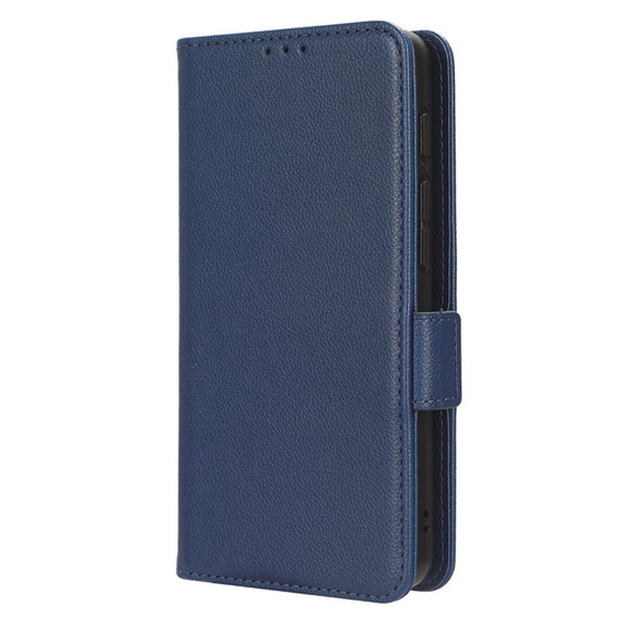 Klapkové puzdro pre Cat S75 5G, Wallet Litchi Magnet, tmavomodré