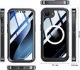 Puzdro pre iPhone 16E, Shockproof, so sklom, pre MagSafe, čierne