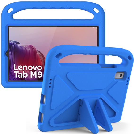 Detské puzdro pre Lenovo Tab M9, detské puzdro s rukoväťou, modré