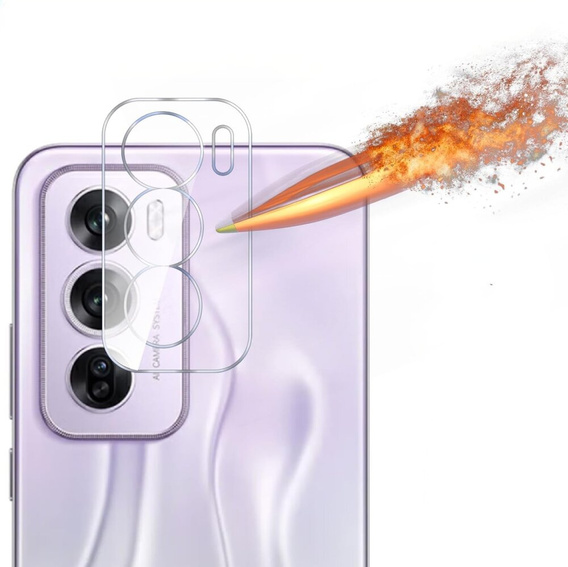 Tvrdené sklo na fotoaparát pre Oppo Reno 12 Pro, priehľadné