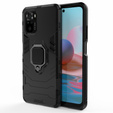 Obal na mobil pre Xiaomi Redmi Note 10/10S, Kickstand Ring, čierne