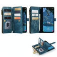 CASEME puzdro pre Samsung Galaxy A56 5G, Leather Wallet Cash and Card Slots, s remienkom, modré