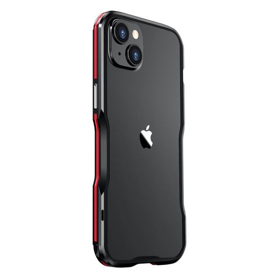 Puzdro LUPHIE pre iPhone 14, Armor Bumper, čierna / červená