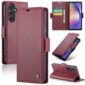 CASEME flipové puzdro pre Samsung Galaxy A54 5G, Litchi Wallet, červené