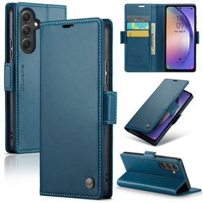 CASEME flipové puzdro pre Samsung Galaxy A54 5G, Litchi Wallet, modré