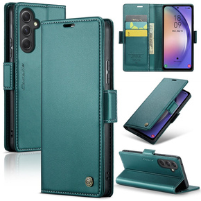 CASEME flipové puzdro pre Samsung Galaxy A54 5G, Litchi Wallet, zelený