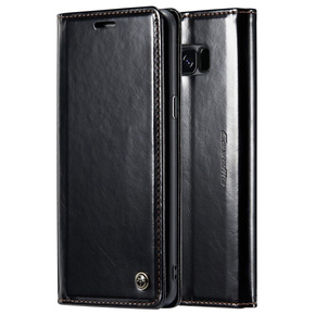 CASEME flipové puzdro pre Samsung Galaxy S8+ Plus, Waxy Textured, čierne