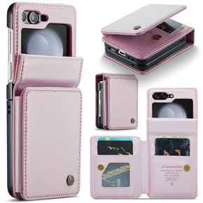 CASEME flipové puzdro pre Samsung Galaxy Z Flip5 5G, Litchi Wallet, ružové