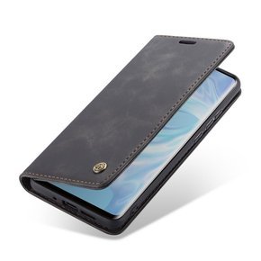 CASEME puzdro pre Huawei P30 Pro, Leather Wallet Case, čierne