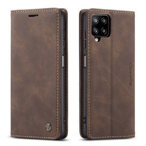 CASEME puzdro pre Samsung Galaxy A12 / M12 / A12 2021, Leather Wallet Case, káva