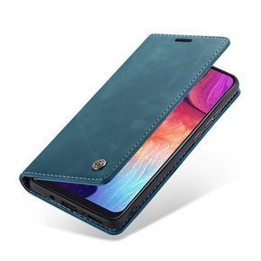 CASEME puzdro pre Samsung Galaxy A50, Leather Wallet Case, modré