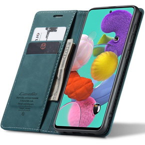 CASEME puzdro pre Samsung Galaxy A51, Leather Wallet Case, zelený