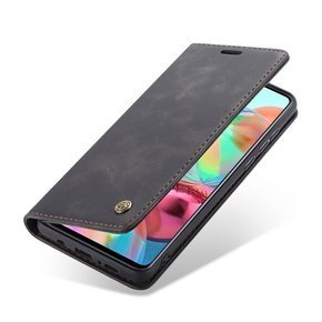 CASEME puzdro pre Samsung Galaxy A71, Leather Wallet Case, čierne