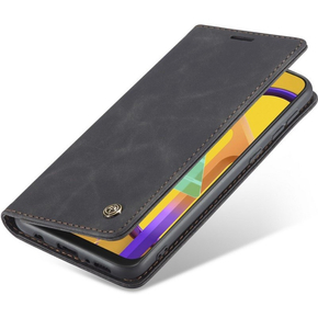 CASEME puzdro pre Samsung Galaxy M21, Leather Wallet Case, čierne