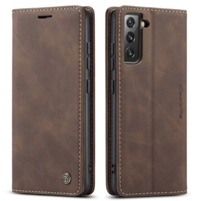 CASEME puzdro pre Samsung Galaxy S22 5G, Leather Wallet Case, káva