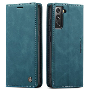 CASEME puzdro pre Samsung Galaxy S22 5G, Leather Wallet Case, zelený