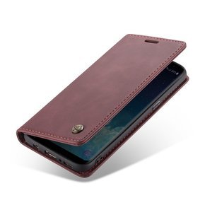 CASEME puzdro pre Samsung Galaxy S8, Leather Wallet Case, bordové