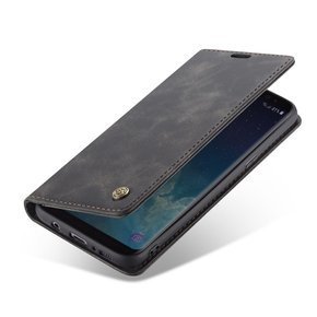 CASEME puzdro pre Samsung Galaxy S8 Plus, Leather Wallet Case, čierne