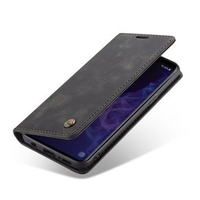 CASEME puzdro pre Samsung Galaxy S9, Leather Wallet Case, čierne
