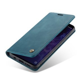CASEME puzdro pre Samsung Galaxy S9 Plus, Leather Wallet Case, modré