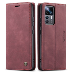 CASEME puzdro pre Xiaomi 12T / 12T Pro, Leather Wallet Case, červené