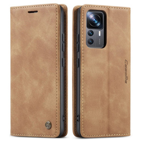 CASEME puzdro pre Xiaomi 12T / 12T Pro, Leather Wallet Case, hnedé