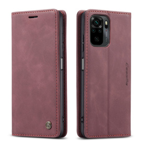 CASEME puzdro pre Xiaomi Czerwonemi Note 10 / 10S, Leather Wallet Case, bordové