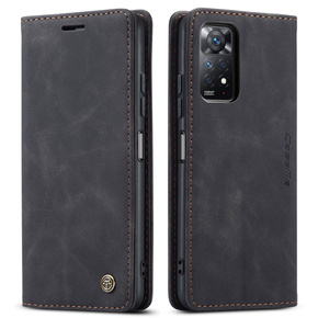 CASEME puzdro pre Xiaomi Czerwonemi Note 11 Pro 4G/5G, Leather Wallet Case, čierne