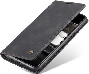 CASEME puzdro pre Xiaomi do Czerwonemi Note 9s / 9 Pro, Leather Wallet Case, čierne