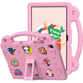 Detské puzdro pre Samsung Galaxy Tab A9+, Cute Patterns, so stojanom, ružové