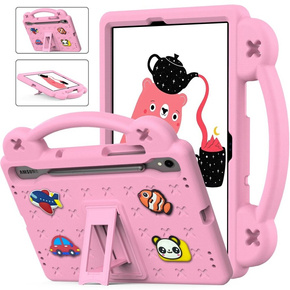 Detské puzdro pre Samsung Galaxy Tab S7/S8/S9, Cute Patterns, so stojanom, ružové