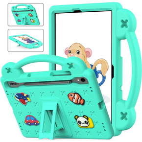 Detské puzdro pre Samsung Galaxy Tab S7/S8/S9, Cute Patterns, so stojanom, zelený