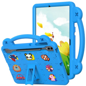 Detské puzdro pre Samsung Galaxy Tab S9 FE+ Plus, Cute Patterns, so stojanom, modré