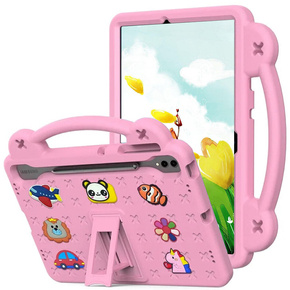 Detské puzdro pre Samsung Galaxy Tab S9 FE+ Plus, Cute Patterns, so stojanom, ružové
