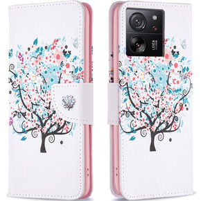 Flipové puzdro pre Xiaomi 13T / 13T Pro / Redmi K60 Ultra, Wallet, colorful tree, biele