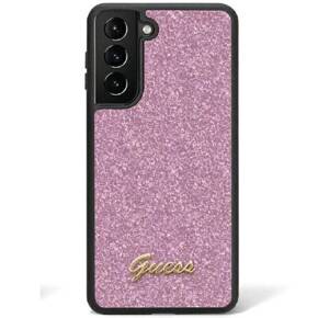 GUESS Obal na mobil pre Galaxy S24 Ultra, Glitter Script Hardcase, fialové