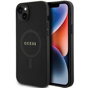 GUESS Obal na mobil pre iPhone 15, Saffiano MagSafe, čierne