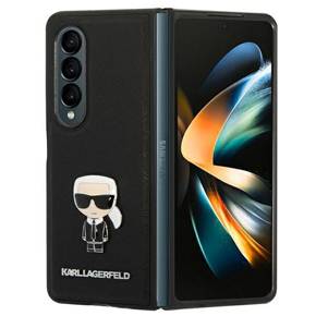 Karl Lagerfeld Obal na mobil pre Samsung Galaxy Z Fold 4 5G, Saffiano Iconic Metal, čierne