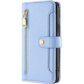 Klapkové puzdro pre Honor Magic5 Lite, Wallet Zipper Pocket, modré