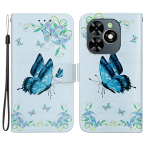 Klapkové puzdro pre Infinix Hot 40i, Wallet, Butterfly flower