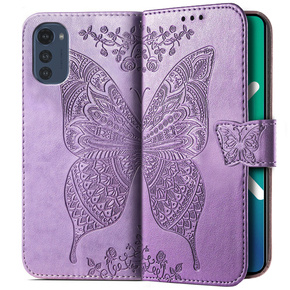 Klapkové puzdro pre Motorola Moto E32 4G, Butterfly, fialové