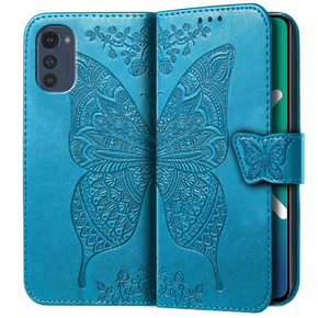 Klapkové puzdro pre Motorola Moto E32 4G, Butterfly, modré