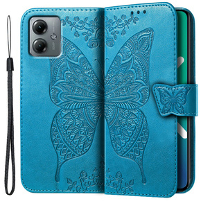 Klapkové puzdro pre Motorola Moto G14, Butterfly, modré