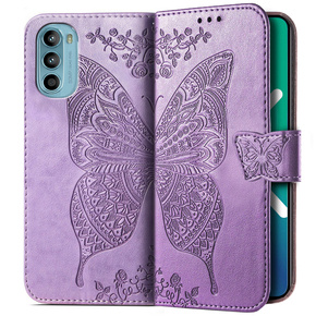 Klapkové puzdro pre Motorola Moto G52 / G82 5G, Butterfly, fialové