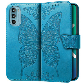 Klapkové puzdro pre Motorola Moto G52 / G82 5G, Butterfly, modré
