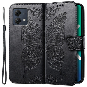 Klapkové puzdro pre Motorola Moto G84, Butterfly, čierne