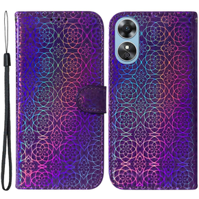 Klapkové puzdro pre Oppo A17, Wallet mandala, fialové