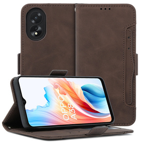 Klapkové puzdro pre Oppo A38 4G / Oppo A18 4G, Card Slot, hnedé