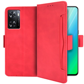 Klapkové puzdro pre Oppo A57s, Card Slot, červené