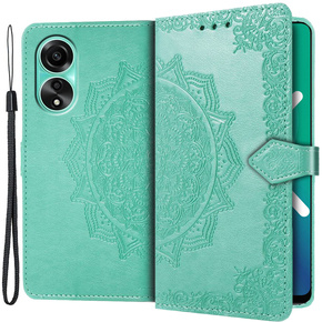 Klapkové puzdro pre Oppo A78 4G, Mandala, zelený